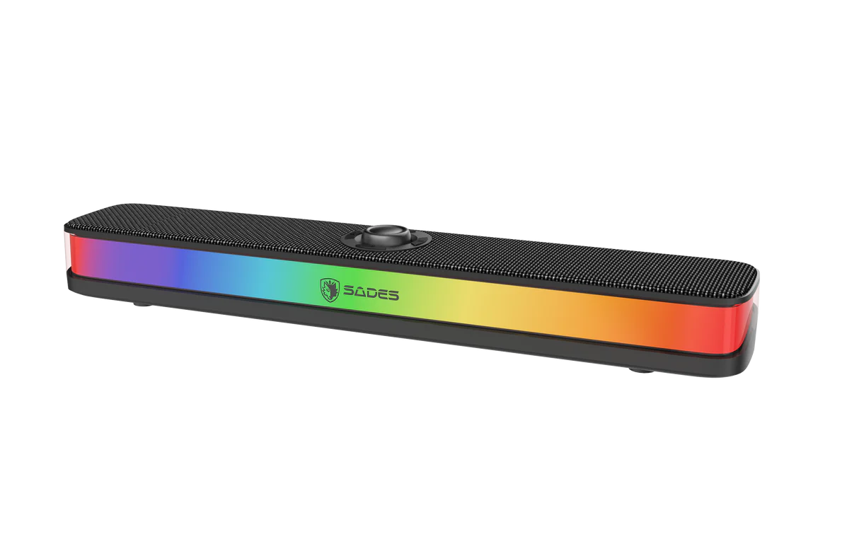 Sades Posevolt SA-SP01-B compact Desktop Soundbar with 6 RGB Modes - Black