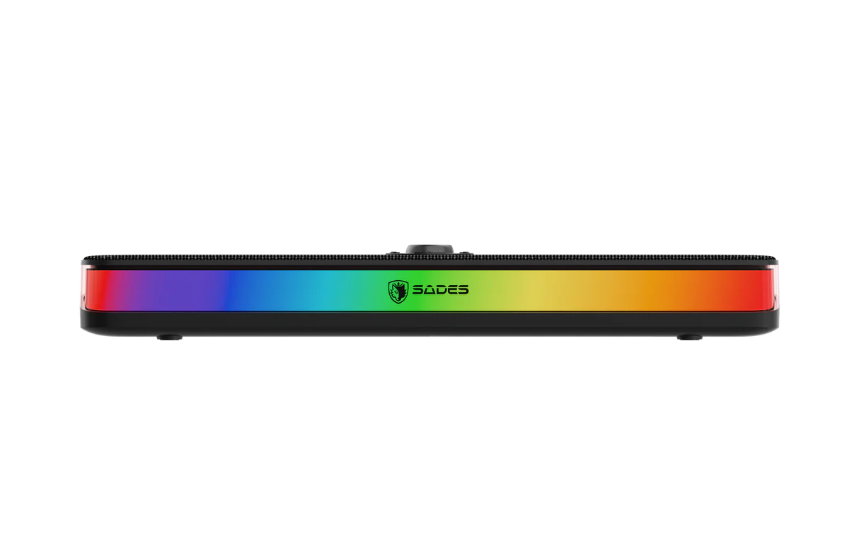 Sades Posevolt SA-SP01-B compact Desktop Soundbar with 6 RGB Modes - Black