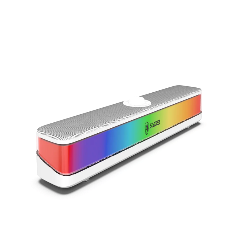 Sades Posevolt SA-SP01-W compact Desktop Soundbar with 6 RGB Modes - White