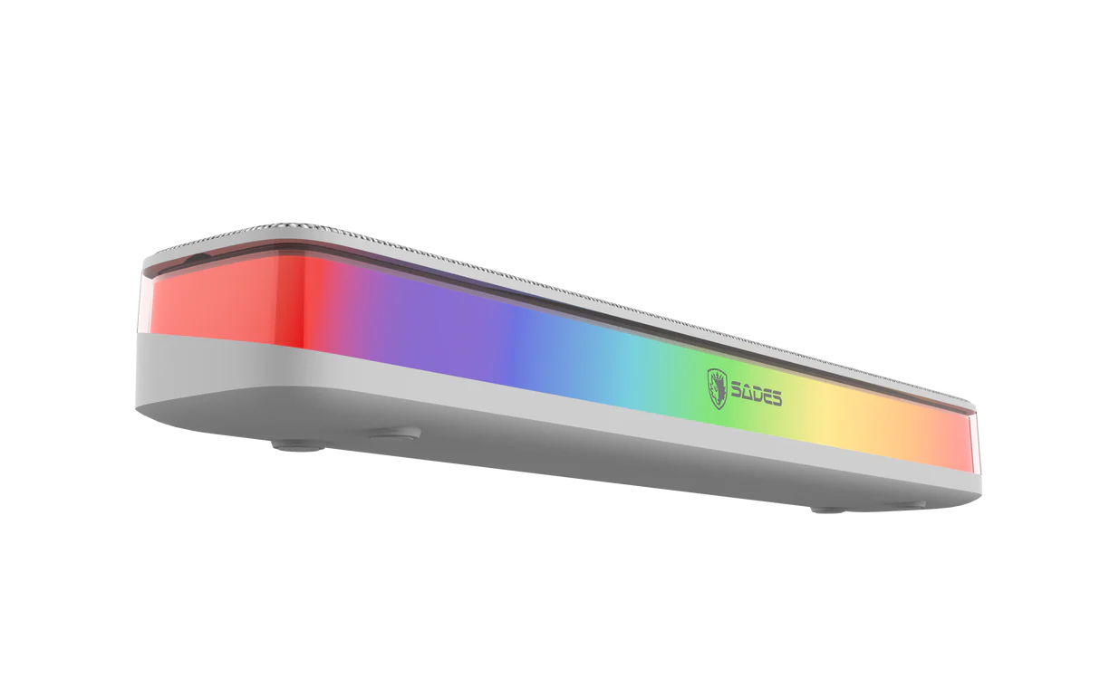 Sades Posevolt SA-SP01-W compact Desktop Soundbar with 6 RGB Modes - White