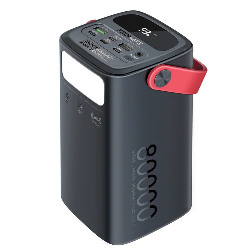 Promate PowerMine-80Pro  80000mAh High-Capacity 100W Ultra-Fast-Charging Power Pack
