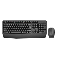 Promate - ProCombo-14 English/Arabic Wireless Keyboard and Mouse Combo, 2.4GHz Wireless with Built-In Palm Rest ,Black