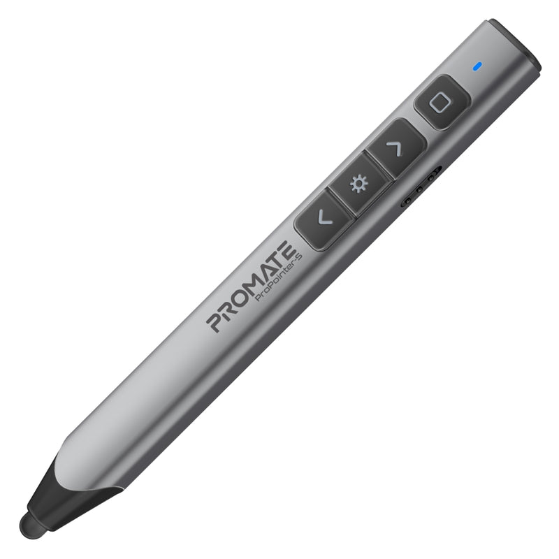 Promate Universal Intuitive Wireless Presenter with Stylus Pen ,Gray