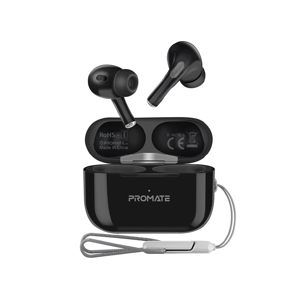 Promate - Harmoni-ProHigh Definition InteliTouch TWS Earphone, With 350mAh Charging Case,Black