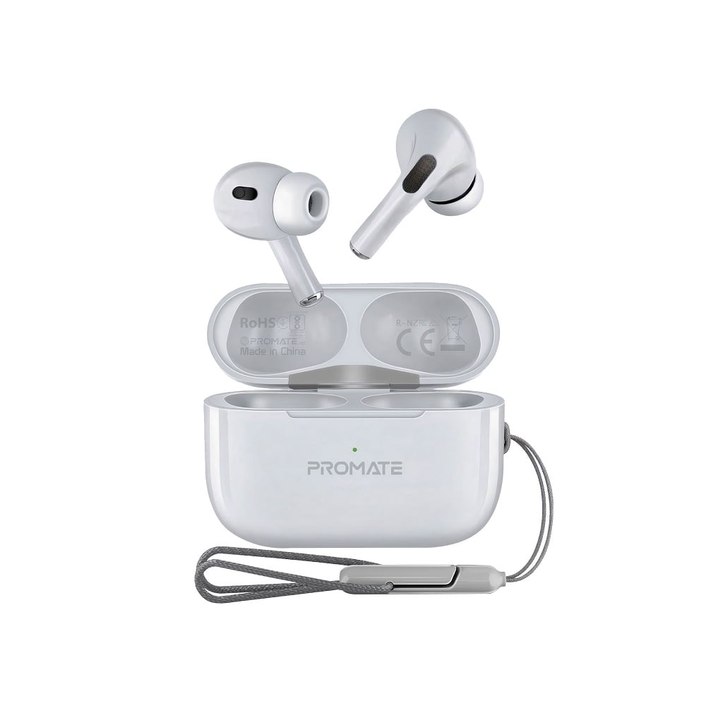 Promate - Harmoni-ProHigh Definition InteliTouch TWS Earphone, With 350mAh Charging Case,White