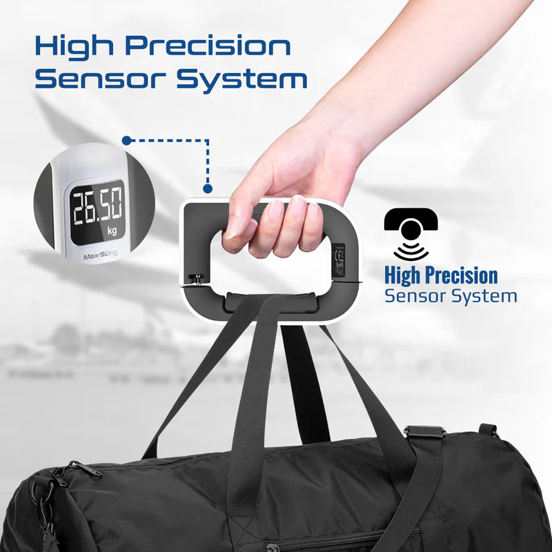 PROMATE Comfort-Grip High Precision Digital Handheld Luggage Scale,White