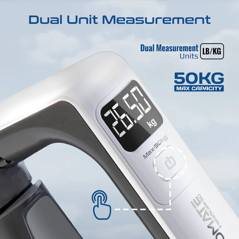 PROMATE Comfort-Grip High Precision Digital Handheld Luggage Scale,White