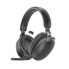 Promate Hi-Res Audio Hybrid-ANC Over-Ear Headphones with Triple Connectivity,Black