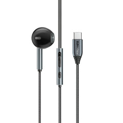 Promate High Fidelity USB-C ENC Mono Wired Earphone,BLACK