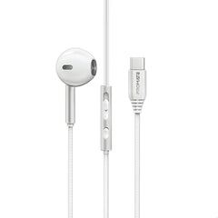 Promate High Fidelity USB-C ENC Mono Wired Earphone,White