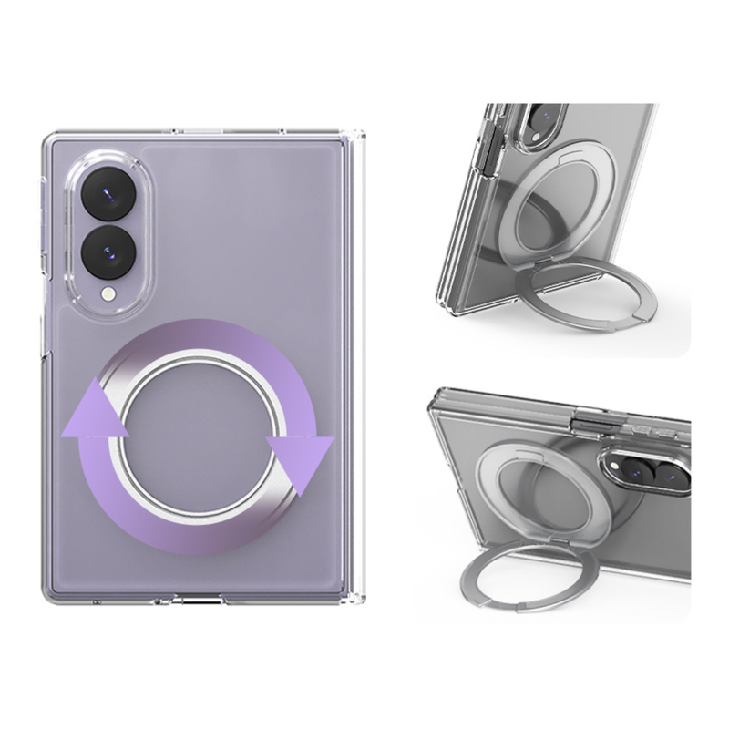 Araree Duple 360 Magsafe Stand Cover For Z Fold 8-Clear