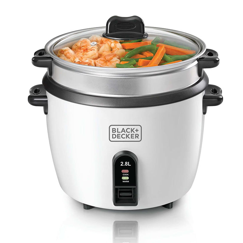 B+D Rice Cooker w Steaming Tray, Glass Lid 2.5L 1100W
