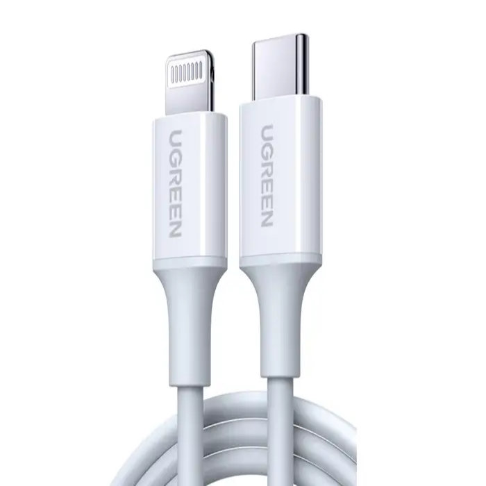 UGREEN USB-C to Lightning M/M Cable Rubber Shell 2m (White)US171 60W