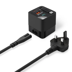 XPower GX65B 3 in 1 65W GaN PD Desktop Charger 2 Port Type-C cable - Black-4895246609270