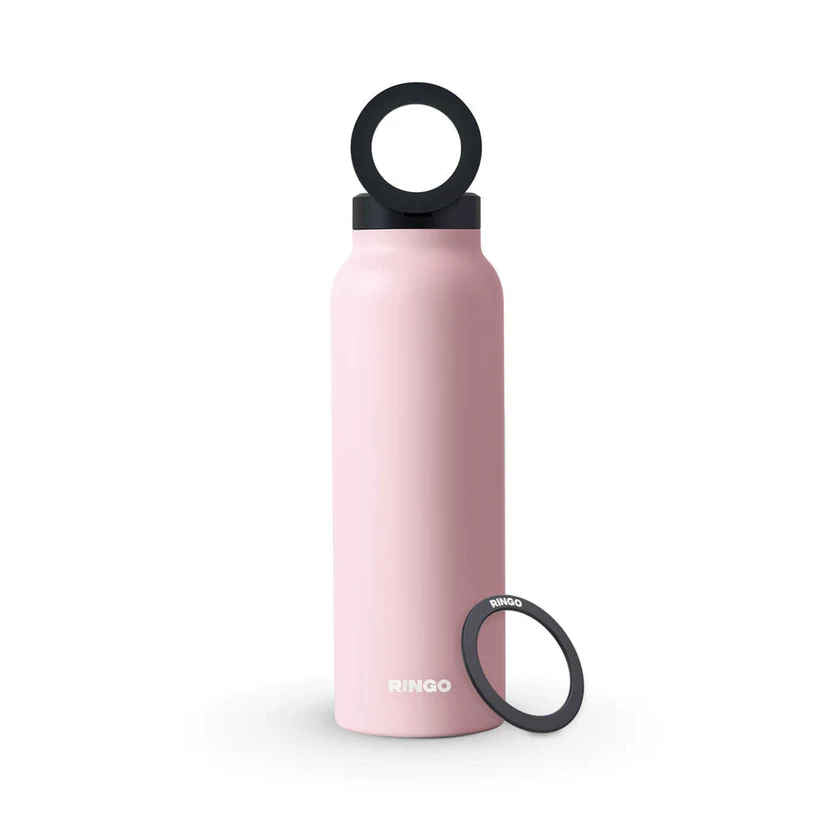 RINGO WATER BOTTLE 32 OZ SCREW LID / BOOSTER RING , PINK