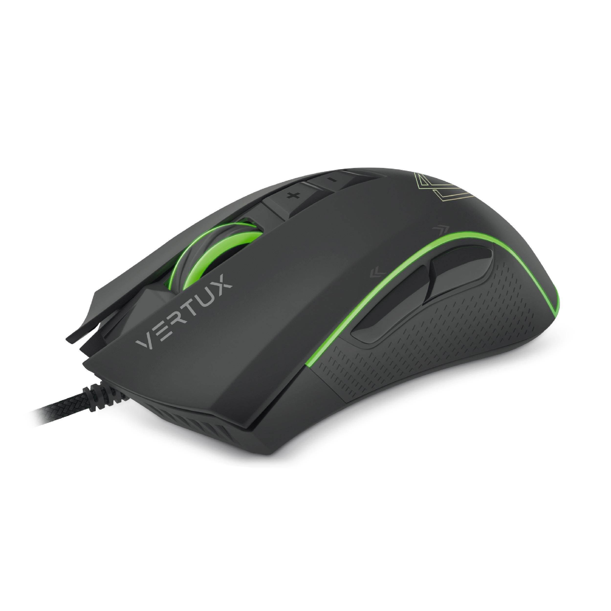 VERTUX-Ultra-Fluid Wired 7-Button Programmable RGB Gaming mouse ,BLACK