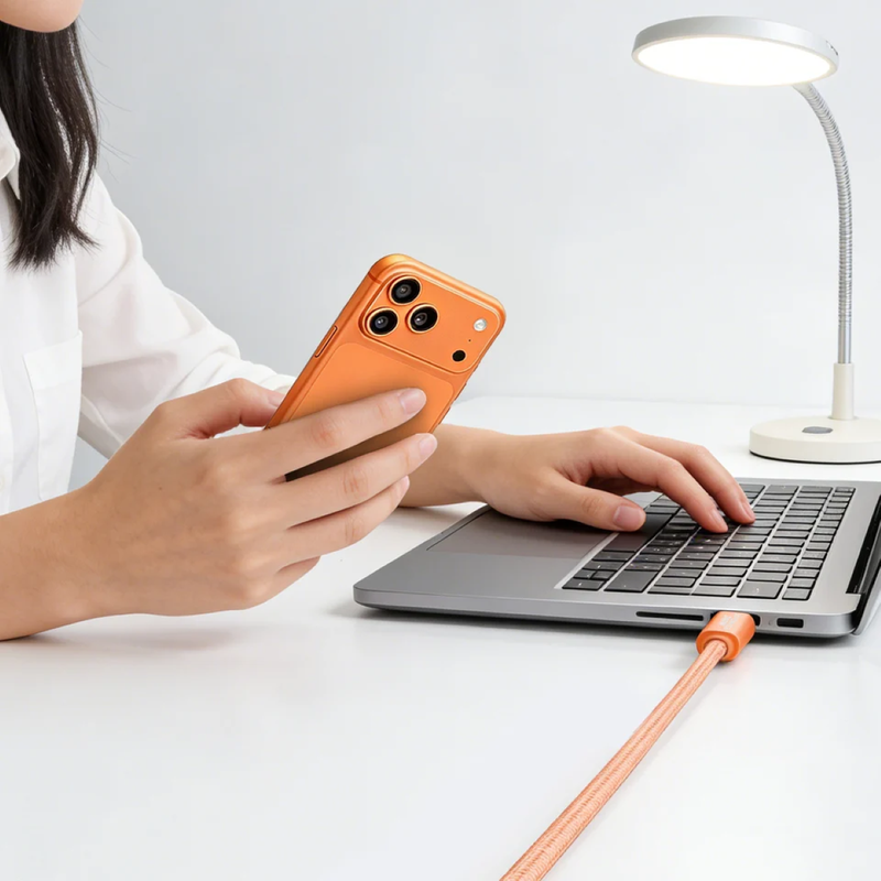 XPower CC240 240W Zinc Alloy Super-Speed Charging Cable - Orange