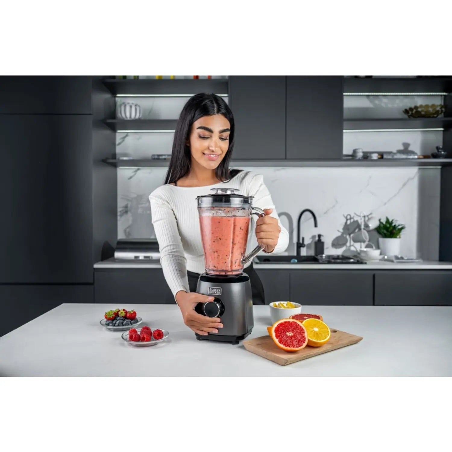 Black & Decker Blender + Grinder Premium  500W - 1.5L Glass Jar
