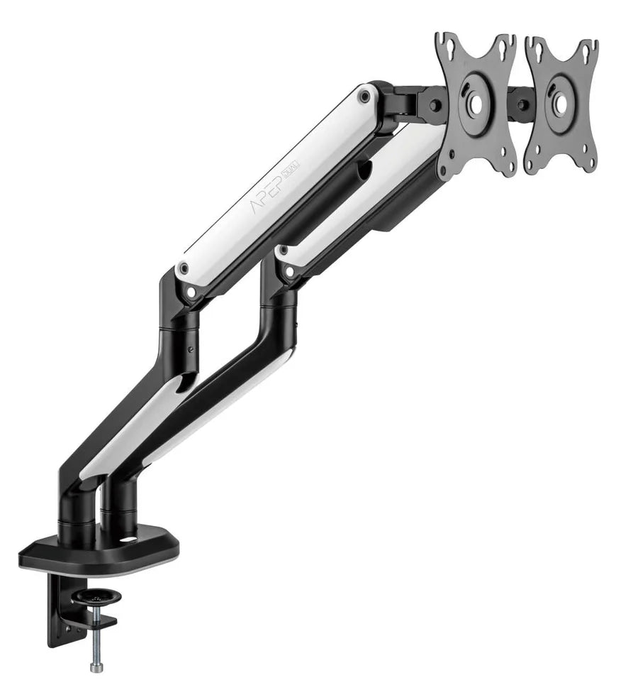 Sades Apep SA-MS02 RGB Dual Monitor Mount Arm (Max Screen size 32"/9KG Per ARM) - White