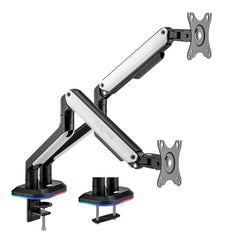 Sades Apep SA-MS02 RGB Dual Monitor Mount Arm (Max Screen size 32"/9KG Per ARM) - White