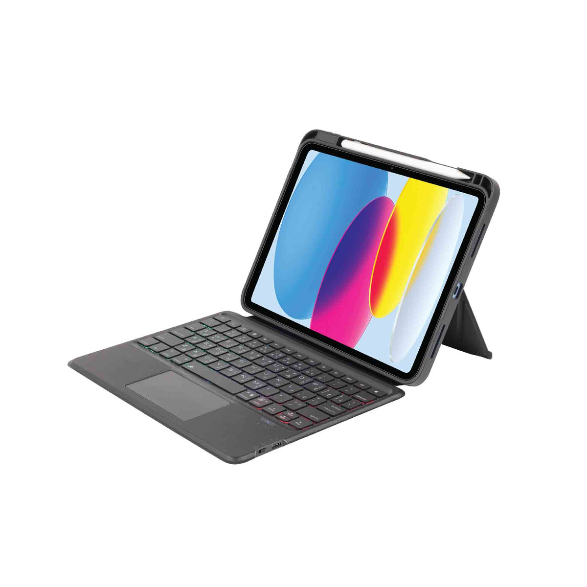 SIAMagKeyboard Ipad 10th Generation Keyboard with touch pad and Detachable leather cover -black AR/ENG