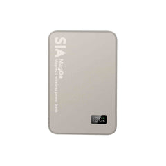 SIA MagOn Magnetic power bank metal Body PD 20W -Wireless Charging 15W5000Mah natural Titanume