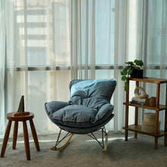 SOMA Aura Rocking Chair – Modern Ergonomic Relaxation Design – Premium Fabric – Blue
