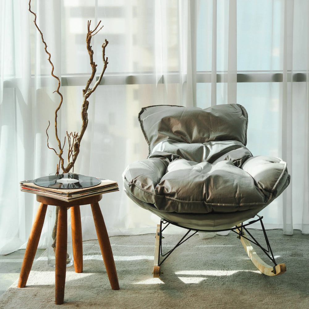 SOMA Aura Rocking Chair – Modern Ergonomic Relaxation Design – Premium Fabric – Gray