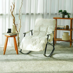 SOMA Recliner Rocking Chair – Modern Ergonomic Reclining & Rocking Design – Premium Fabric – White