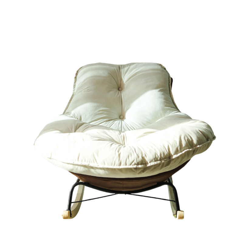 SOMA Nest Rocker Chair – Cozy Ergonomic Rocking Design – Premium Fabric – Beige Brown