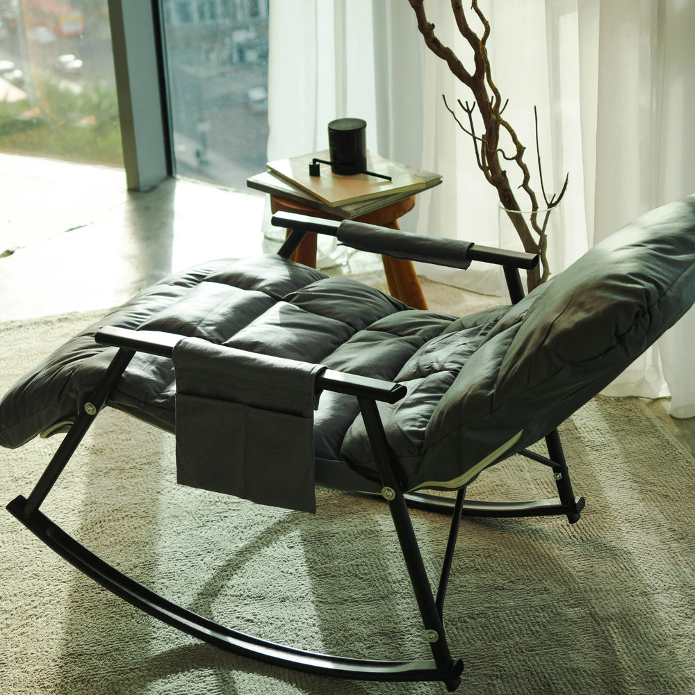 SOMA Recliner Rocking Chair – Modern Ergonomic Reclining & Rocking Design – Premium Fabric – Gray