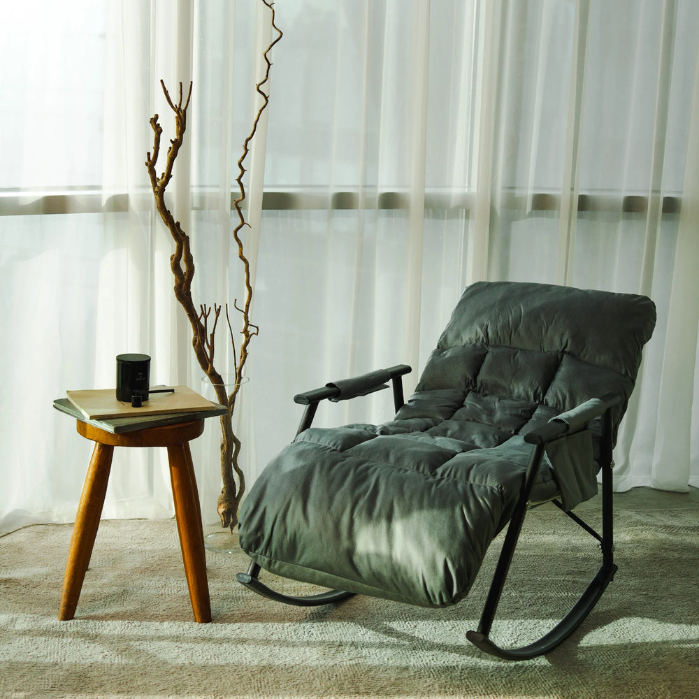 SOMA Recliner Rocking Chair – Modern Ergonomic Reclining & Rocking Design – Premium Fabric – Gray