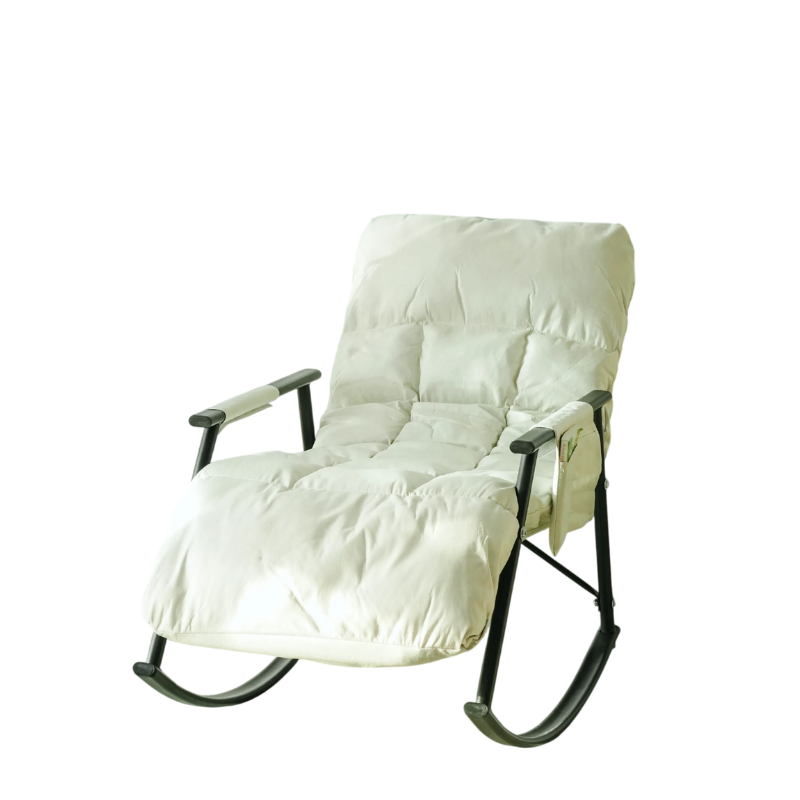 SOMA Recliner Rocking Chair – Modern Ergonomic Reclining & Rocking Design – Premium Fabric – White