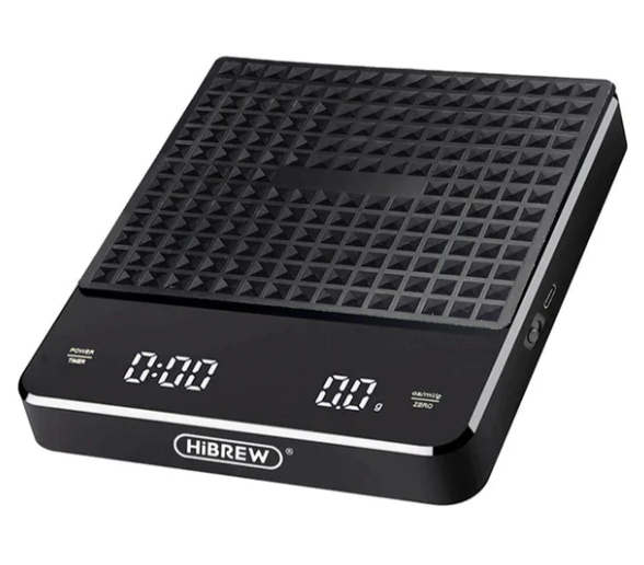 ميزان HiBREW الإلكتروني المحمول لتوقيت القهوة، قياس الوزن، التوقيت، العد التنازلي، ميزان إلكتروني احترافي.