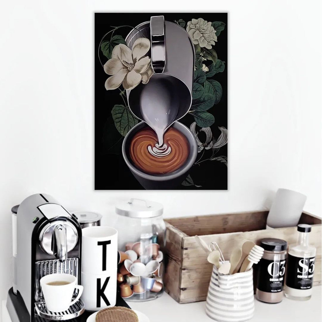 Canvas Wall Art for Coffee Corner Titled Where there's coffee, there's hope