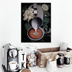 Canvas Wall Art for Coffee Corner Titled Where there's coffee, there's hope