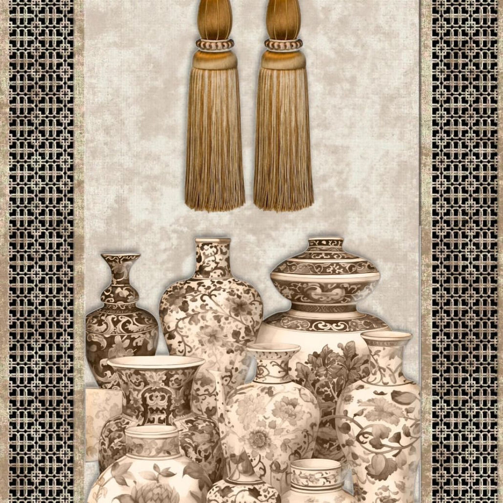 Canvas Wall Art Tassel with Vases