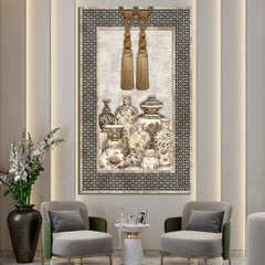 Canvas Wall Art Tassel with Vases