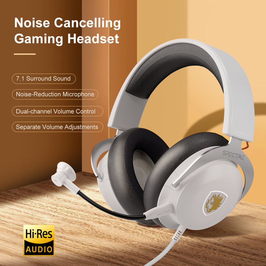 Sades Spectre SA-915W Virtual 7.1 Surround Sound USB Gaming Headset - White