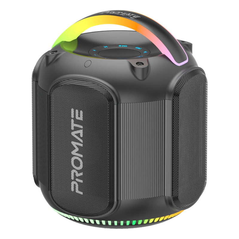 Promate Dynamic RGB Bluetooth v5.3 True Wireless 80W Speaker  , 6Hrs Playback  ,Black