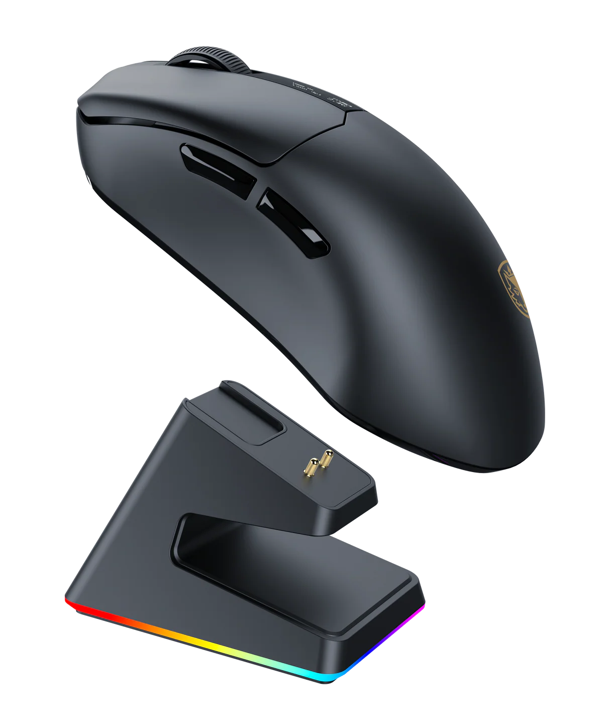Sades Striker S2B 26,000 DPI Wireless Gaming Mouse with RGB Magnetic Charger and Oled Panel - Black