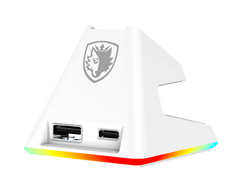 Sades Striker S2W 26,000 DPI Wireless Gaming Mouse with RGB Magnetic Charger and Oled Panel - White