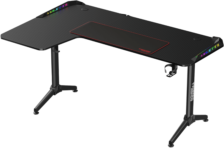 Twisted Minds WARRIOR L-Shaped RGB Gaming Desk  (Gaming Table) (Left) Black (160*100*75cm)