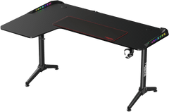 Twisted Minds WARRIOR L-Shaped RGB Gaming Desk  (Gaming Table) (Left) Black (160*100*75cm)