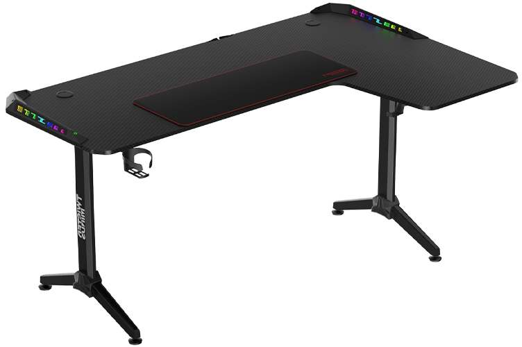 Twisted Minds WARRIOR L-Shaped RGB Gaming Desk  (Gaming Table) (Right) Black (160*100*75cm)