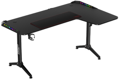 Twisted Minds WARRIOR L-Shaped RGB Gaming Desk  (Gaming Table) (Right) Black (160*100*75cm)