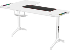 Twisted Minds WARRIOR L-Shaped RGB Gaming Desk (Gaming Table)  (Right) White (160*100*75cm)