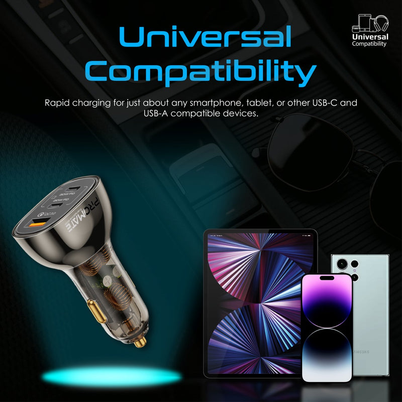 شاحن سيارة سريع الشحن من بروميت - شفاف بقوة 80 واط