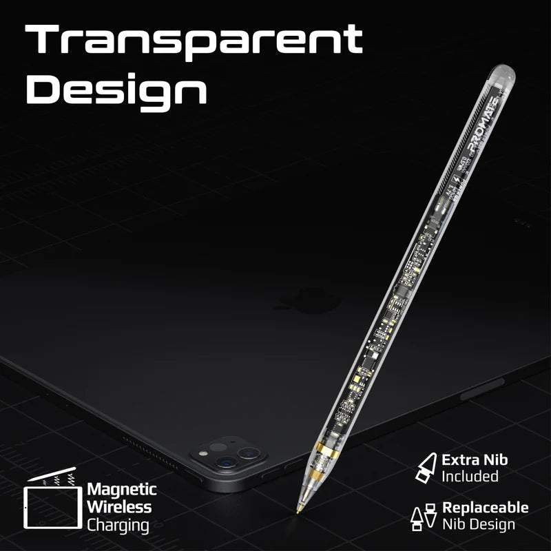 Apple iPad Pro 13 Inch M5  256GB 5G,12 GB RAM, Black+Promate Transparent Precision Active Stylus Pen with Palm Rejection,Trans