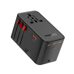 Promate - 160W GaNFast™ Travel Adapter with Multiple Power Delivery  Ports ,BLACK